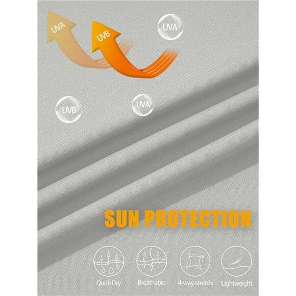 Men's Hooded UPF 50+ Sun Protection T Shirts Long Sleeve Athletic - Picture 6 of 7